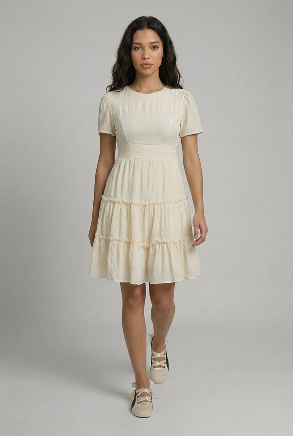 NOLIMIT FLORAL AFFAIR Women's Casual Dress Cream