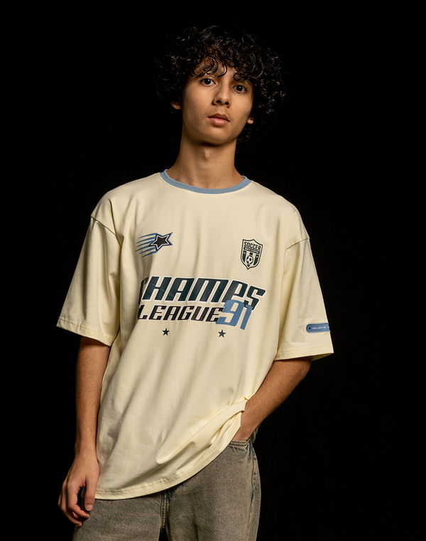NOLIMIT FOOTBALL KICKOFF Boys Oversized T-Shirt Beige