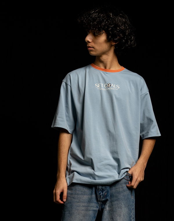 NOLIMIT FOOTBALL KICKOFF Boys Oversized T-Shirt Light Blue
