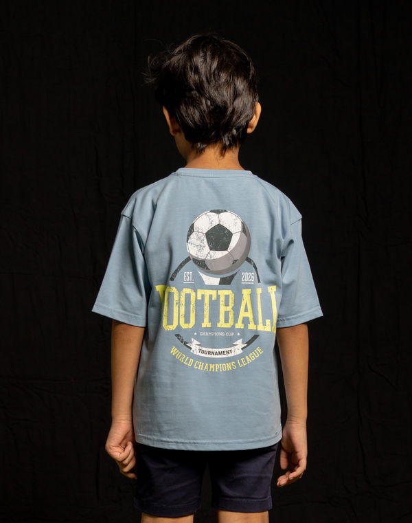 NOLIMIT FOOTBALL KICKOFF Boys Oversized T-Shirt Light Blue
