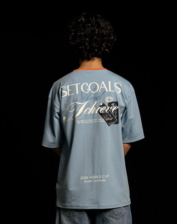 NOLIMIT FOOTBALL KICKOFF Boys Oversized T-Shirt Light Blue