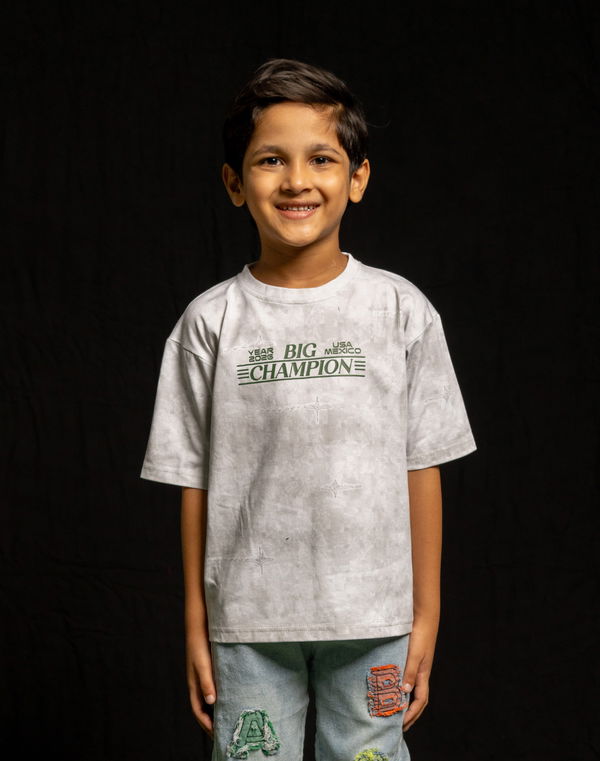 NOLIMIT FOOTBALL KICKOFF Boys Oversized T-Shirt Light Grey