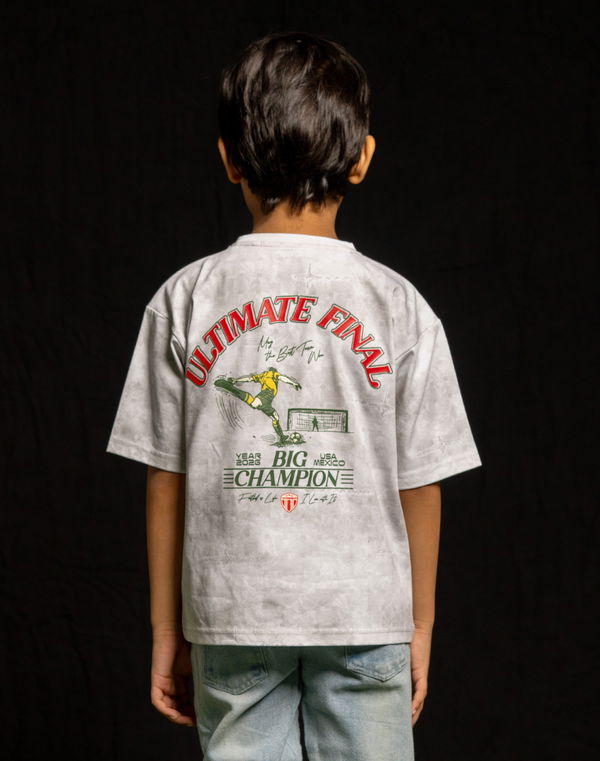 NOLIMIT FOOTBALL KICKOFF Boys Oversized T-Shirt Light Grey