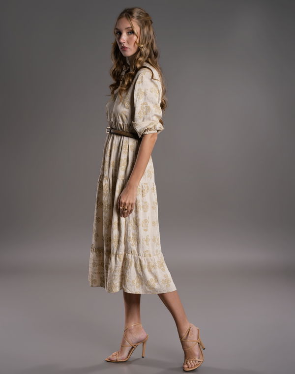 NOLIMIT GOLDEN AURORA Mandarin Collar Dress