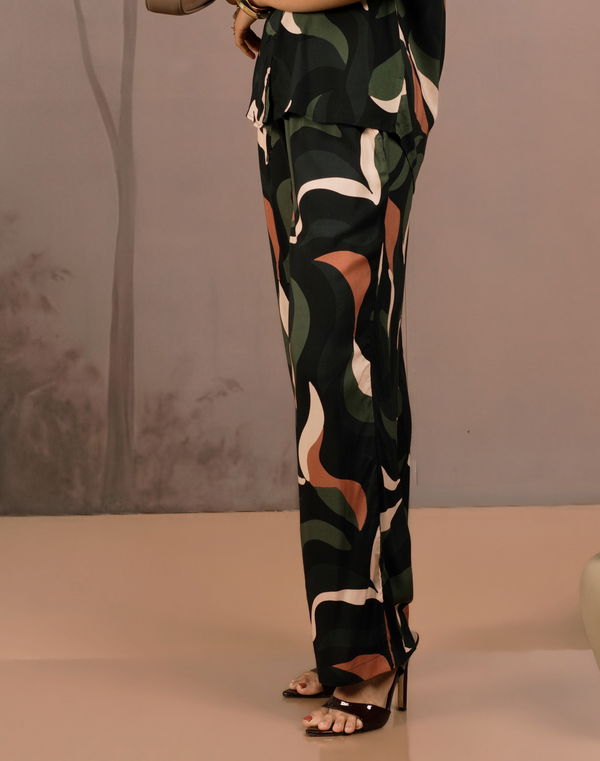 NOLIMIT HAJ MODEST Printed Casual Pant Dark Green