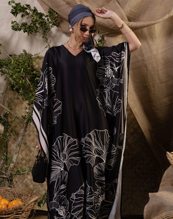 NOLIMIT HAJ MODEST Women's Printed Casual Dress Black
