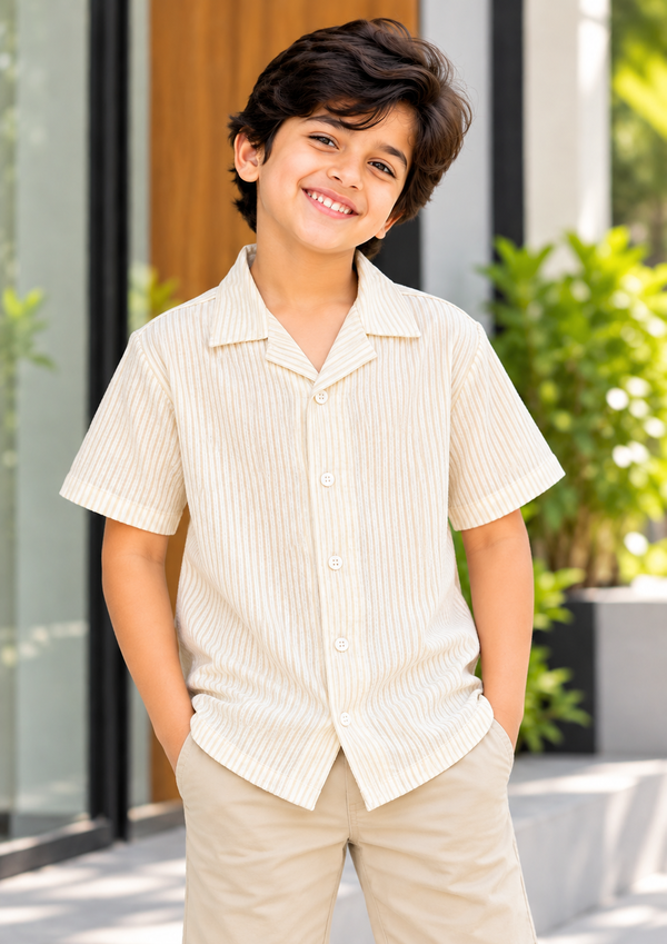 NOLIMIT Kids Boys Cuban Collar Oversized Shirt