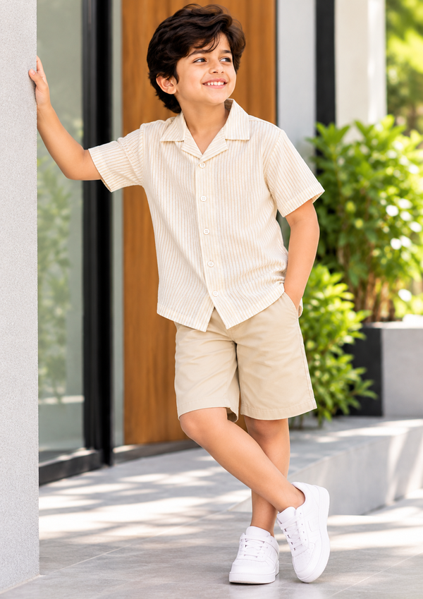 NOLIMIT Kids Boys Cuban Collar Oversized Shirt