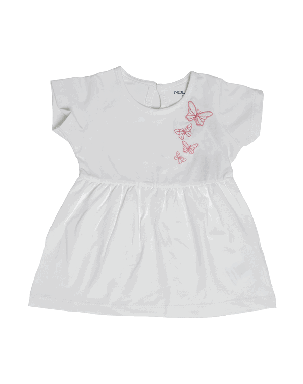 NOLIMIT LET'S BEE TOGETHER Baby Girls Crew Neck Dress Off White