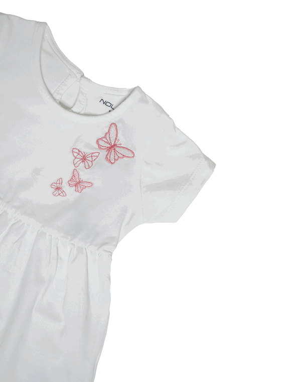 NOLIMIT LET'S BEE TOGETHER Baby Girls Crew Neck Dress Off White