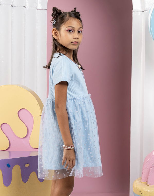 NOLIMIT LOLLI LUSH Girls Embroidery Dress Blue