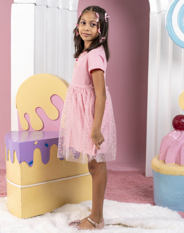NOLIMIT LOLLI LUSH Girls Embroidery Dress Pink