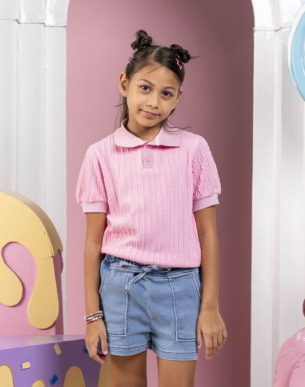 NOLIMIT LOLLI LUSH Girls Polo T-Shirt Pink