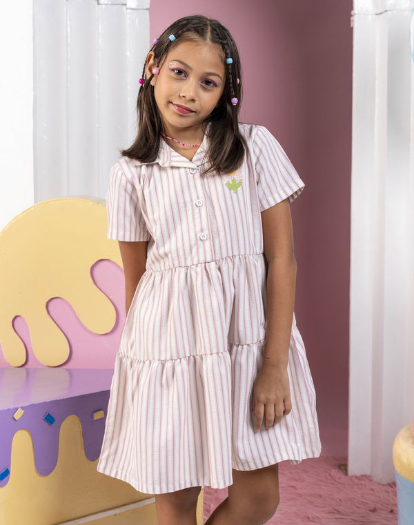 NOLIMIT LOLLI LUSH Girls Stripe Dress Pink