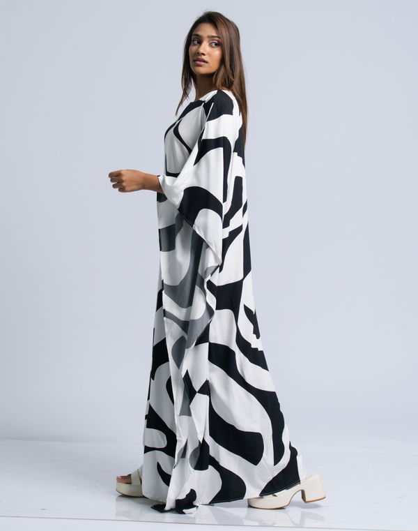 NOLIMIT MODEST Women's Crew Neck Printed Casual Dress