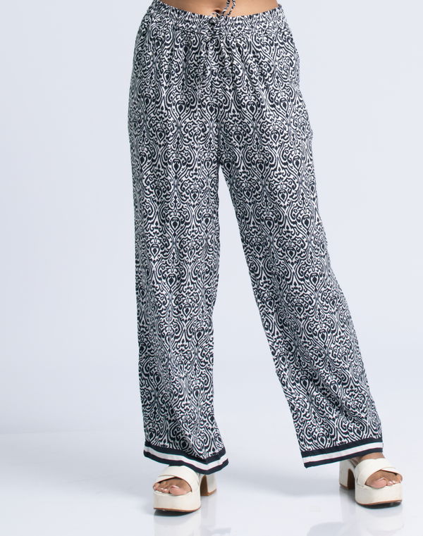 NOLIMIT MODEST Women's Printed  Casual Pant Black