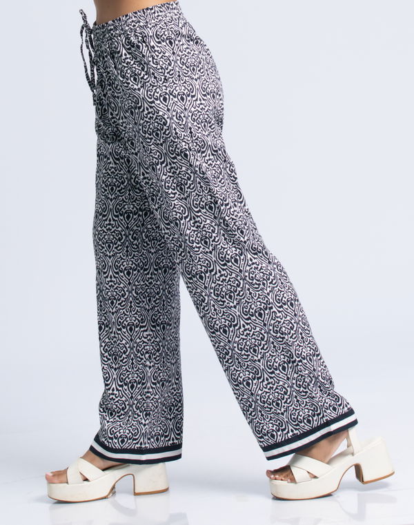 NOLIMIT MODEST Women's Printed  Casual Pant Black