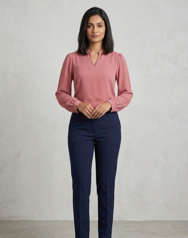NOLIMIT MONOCHROME GEOMETRY Women's Formal Blouse Dark Peach