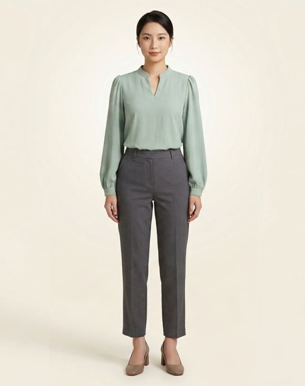 NOLIMIT MONOCHROME GEOMETRY Women's Formal Blouse Green