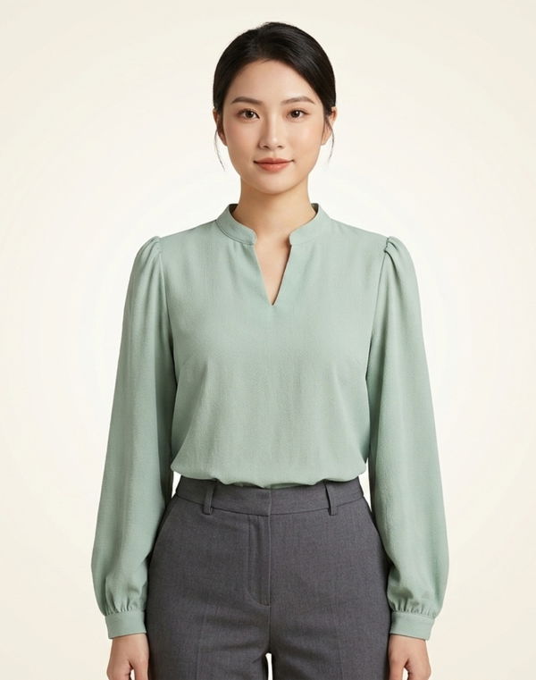 NOLIMIT MONOCHROME GEOMETRY Women's Formal Blouse Green