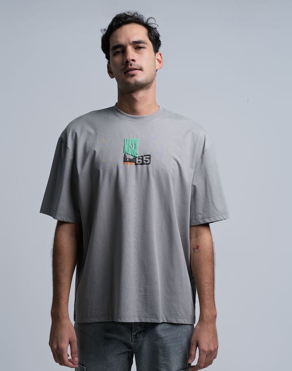 NOLIMIT Men's Crew Neck Oversized Cotton T-Shirt Gray