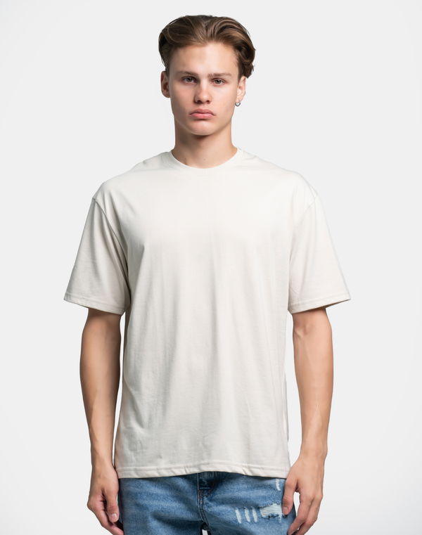 NOLIMIT Men's Crew Neck Oversized T-Shirt Born White