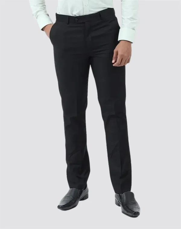 NOLIMIT Men's Regular Fit Formal Trouser Black