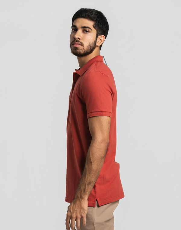 NOLIMIT Men's Slim Fit Polo T-Shirt Brick Red