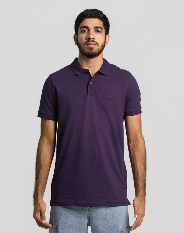 NOLIMIT Men's Slim Fit Polo T-Shirt Dark Purple