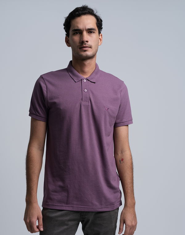 NOLIMIT Men's Slim Fit Polo T-Shirt Dusty Violet