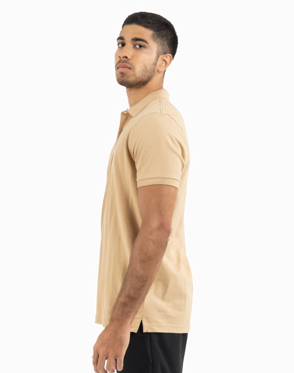 NOLIMIT Men's Slim Fit Polo T-Shirt Light Brown