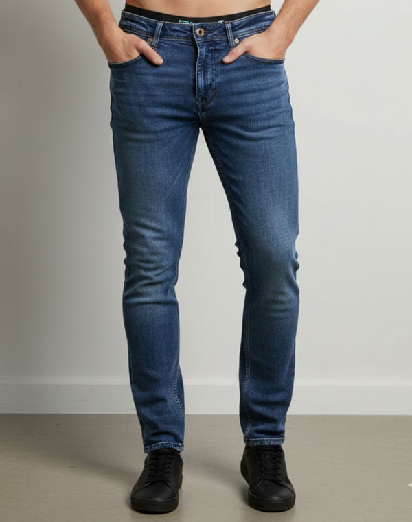 NOLIMIT Men's Super Slim Fit Jeans Mid Blue