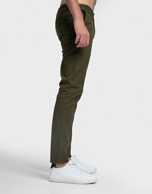NOLIMIT Men's Slim Fit Standard Waist Casual Pant Olive Green