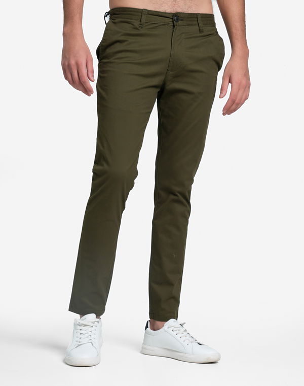 NOLIMIT Men's Slim Fit Standard Waist Casual Pant Olive Green