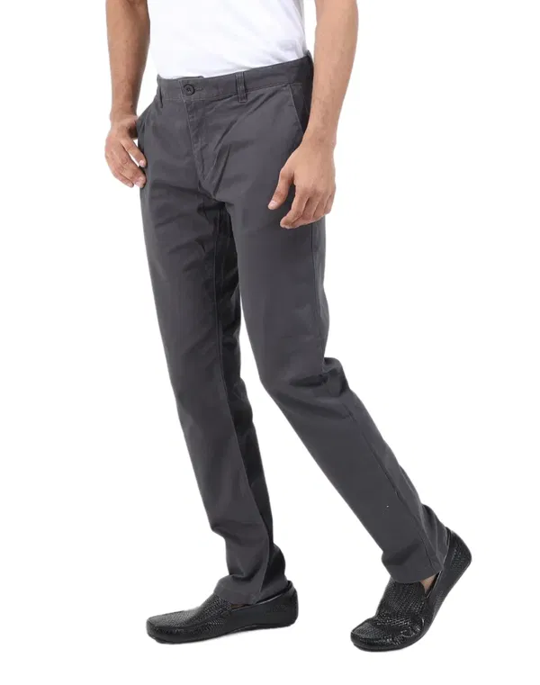 NOLIMIT Men's Slim Fit Standard Waist Casual Trouser Grey