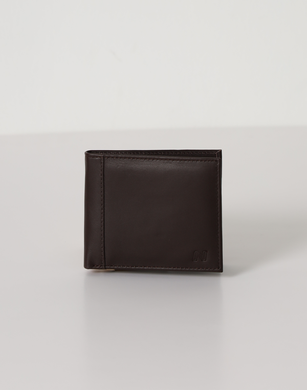 NOLIMIT Men's Leather Bill Fold Wallet Coffee