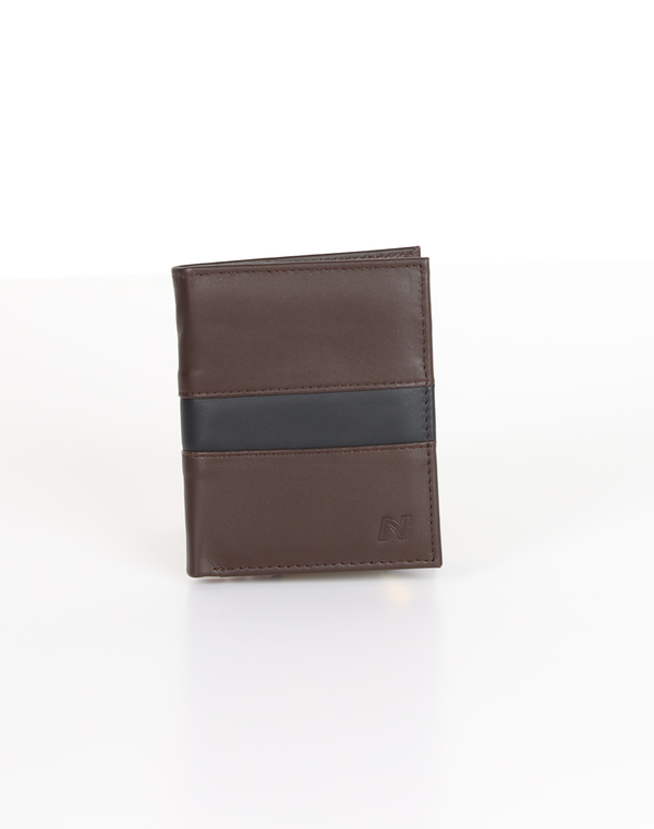 NOLIMIT Men's Leather Bill Fold Wallet Coffee