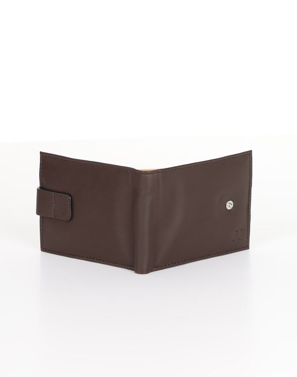 NOLIMIT Men's Leather Bill Fold Wallet Coffee