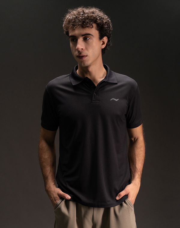 NOLIMIT Men's Polo Slim Fit Sports T-Shirt Black