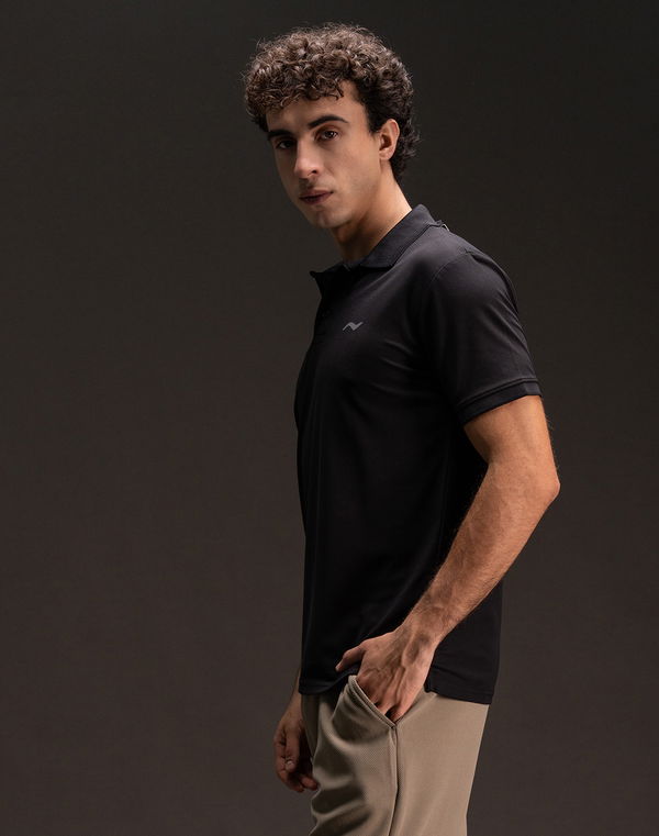 NOLIMIT Men's Polo Slim Fit Sports T-Shirt Black