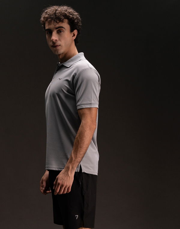 NOLIMIT Men's Polo Slim Fit Sports T-Shirt Gray