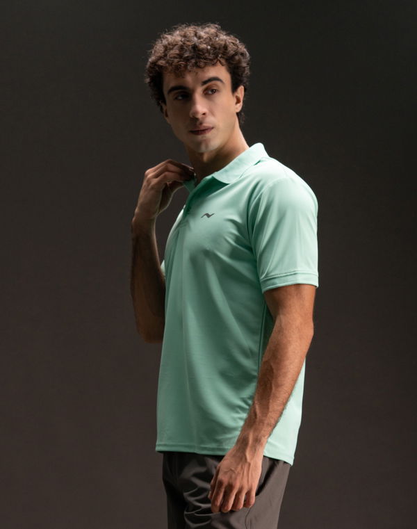 NOLIMIT Men's Polo Slim Fit Sports T-Shirt Ice Green