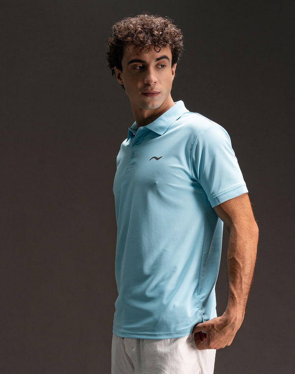 NOLIMIT Men's Polo Slim Fit Sports T-Shirt Light Blue