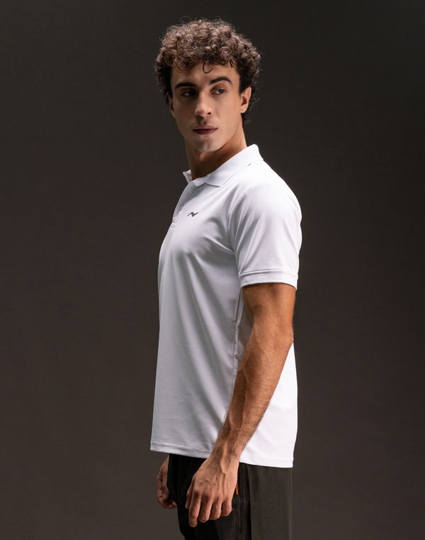 NOLIMIT Men's Polo Slim Fit Sports T-Shirt White