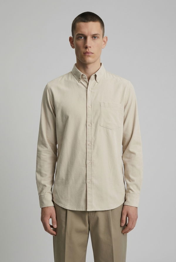 NOLIMIT Men's Regular Fit Casual Shirt Beige
