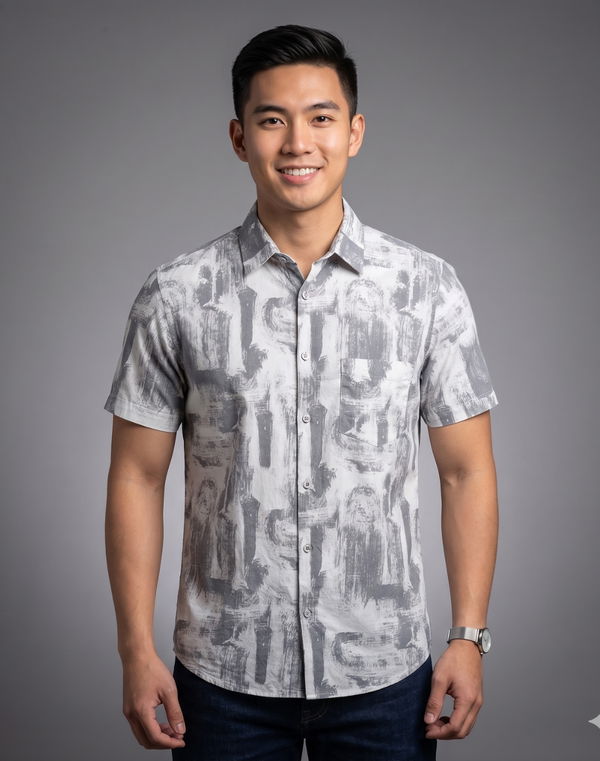 NOLIMIT Men's Regular Fit Casual Shirt Gray