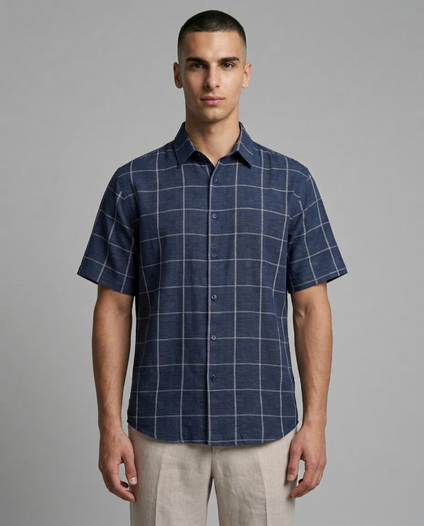 NOLIMIT Men's Regular Fit Casual Shirt Navy