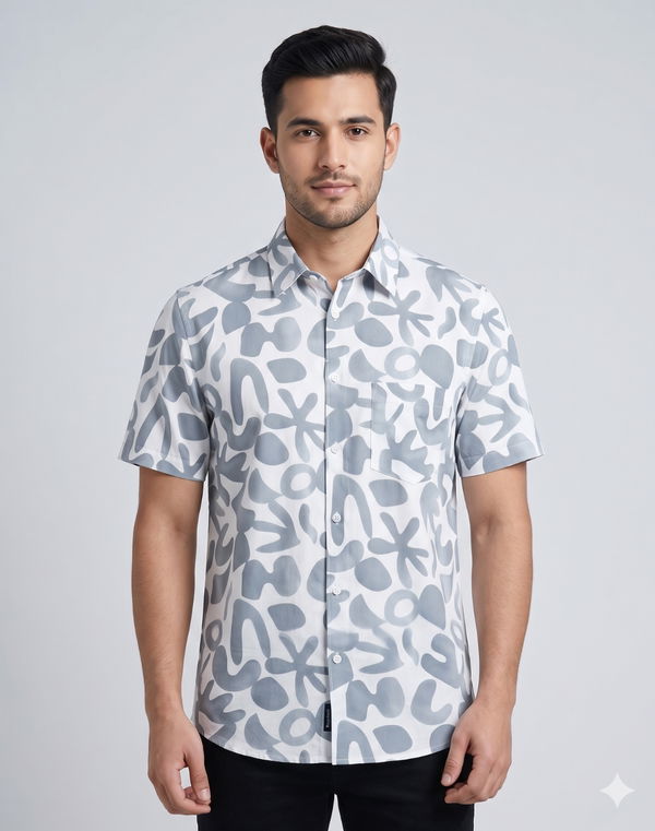 NOLIMIT Men's Regular Fit Casual Shirt White