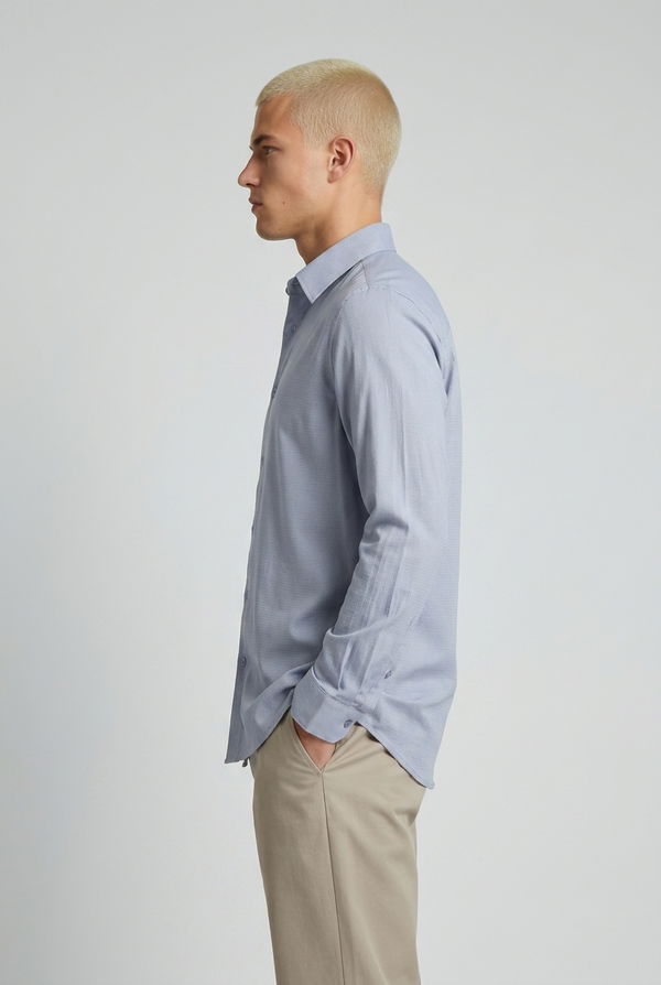 NOLIMIT Men's Slim Fit Casual Shirt Grey