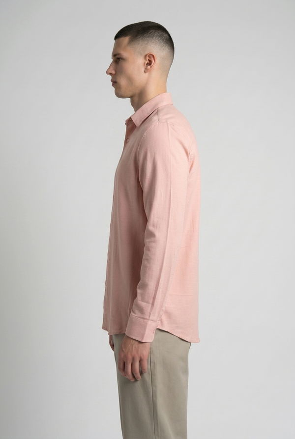NOLIMIT Men's Slim Fit Casual Shirt Peach